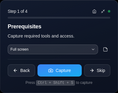 NullDraft floating screenshot capture HUD